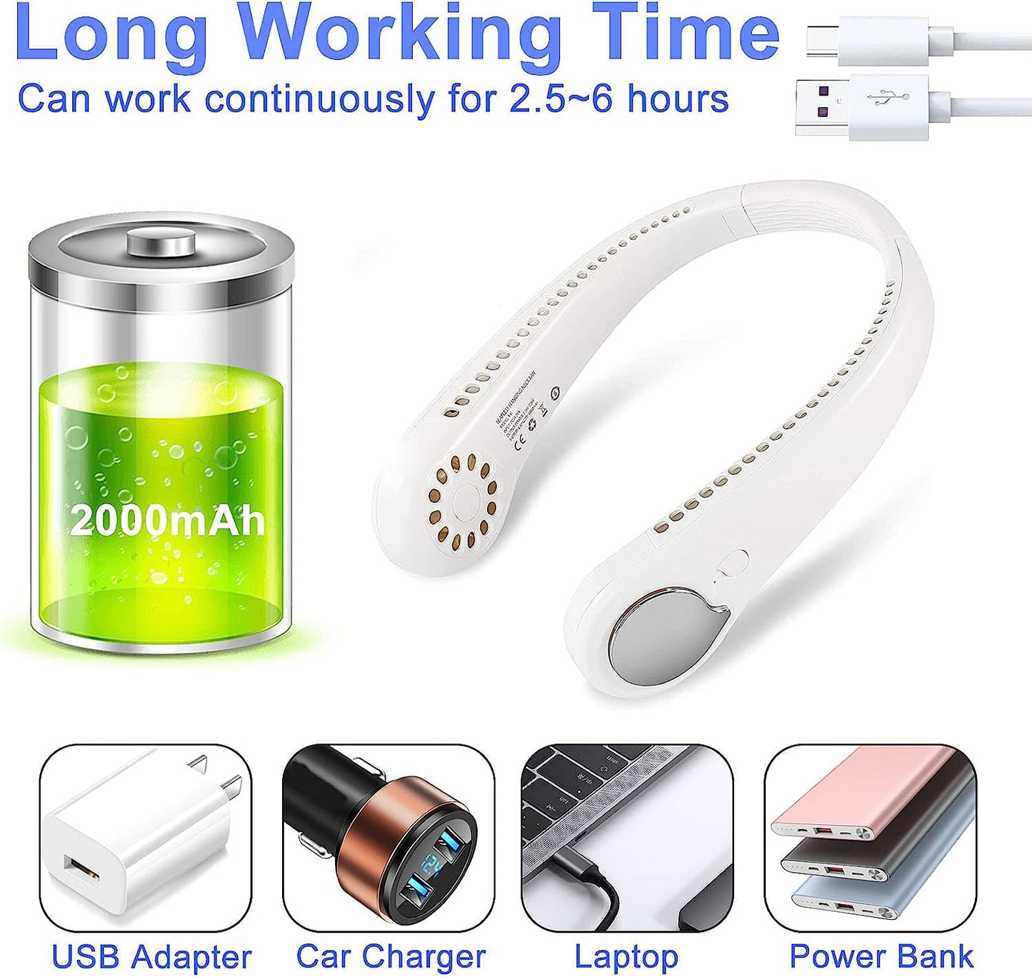 Rechargeable Bladeless - Neck Fan